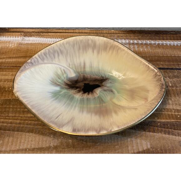 Vintage 1950's Keramik Glazed Pottery Aqua Trinket Candy Dish West Germany 912 - Picture 3 of 12